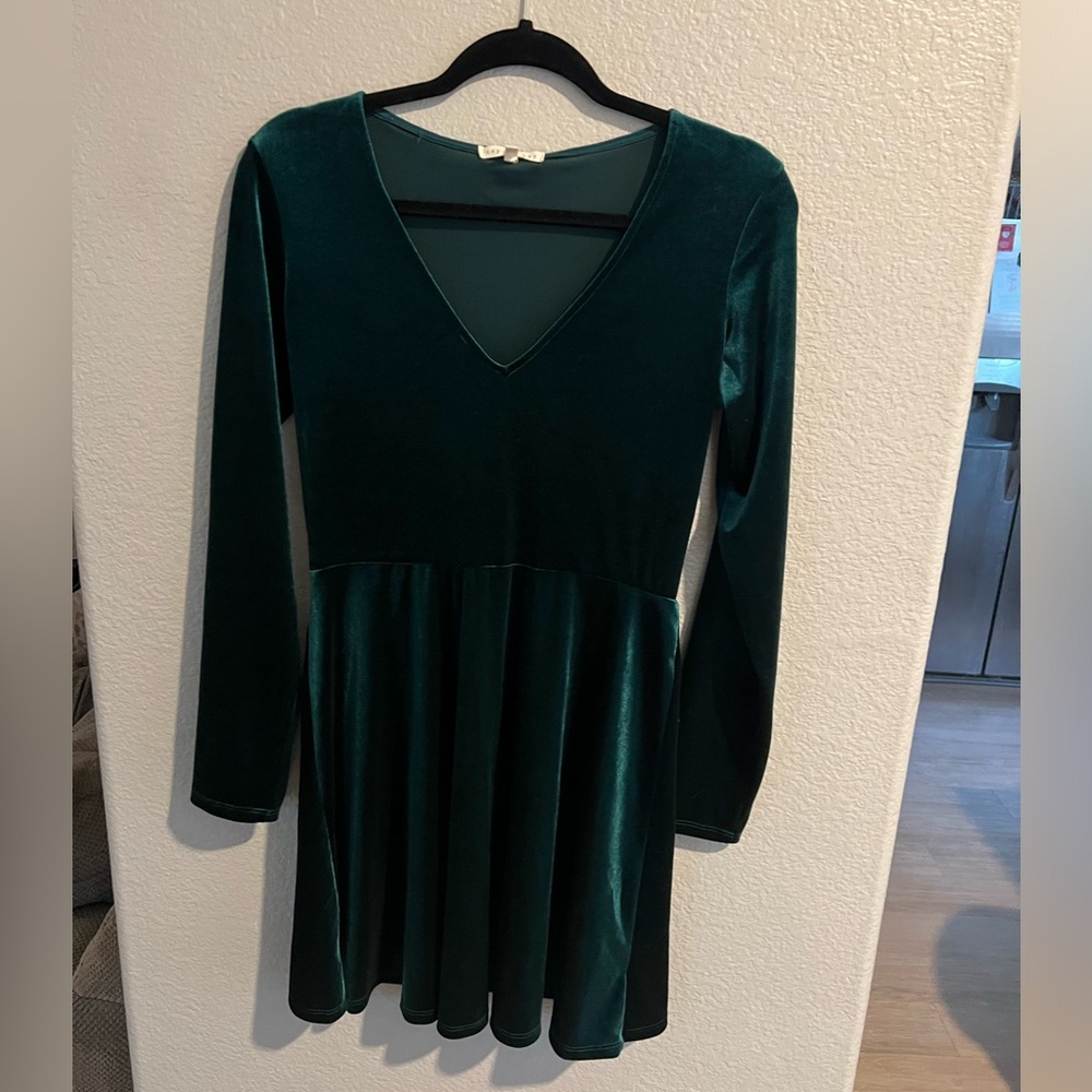 Emerald Green Velvet Dress